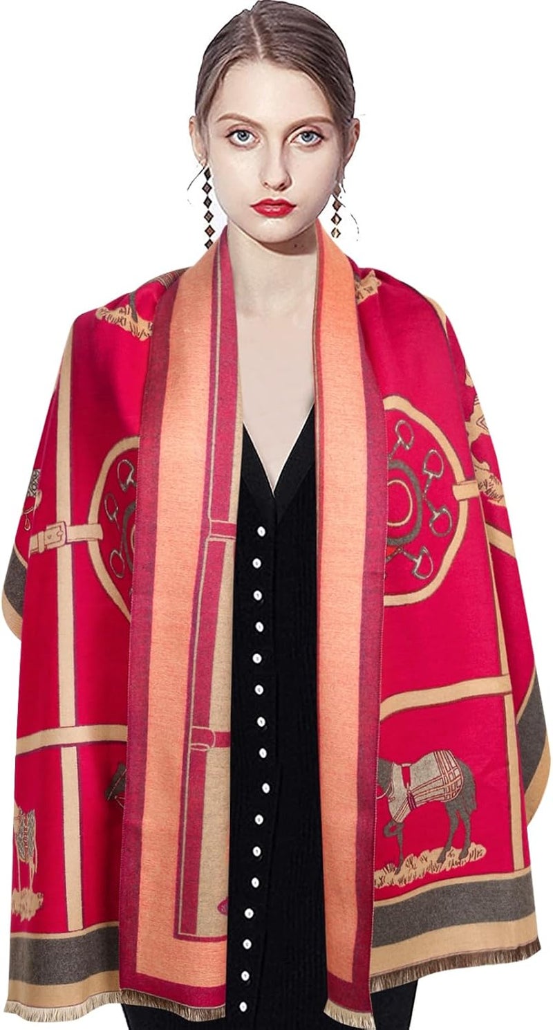 EXTREE Scarfs for Women Pashmina Silky Shawl Wrap for Evening Dressing Blanket Open Front Poncho Cape - Image 5